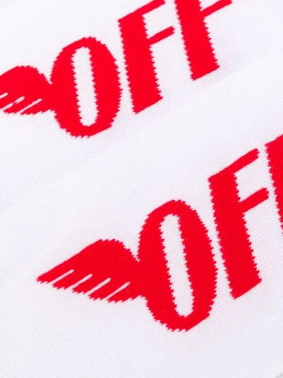 Shop Off-white Embroidered Logo Socks In White