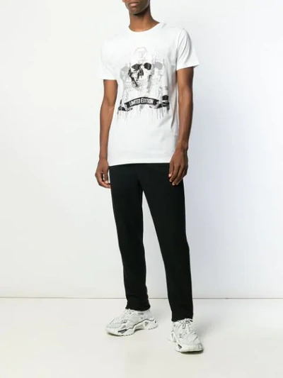 Shop Philipp Plein Skull Print T-shirt In White