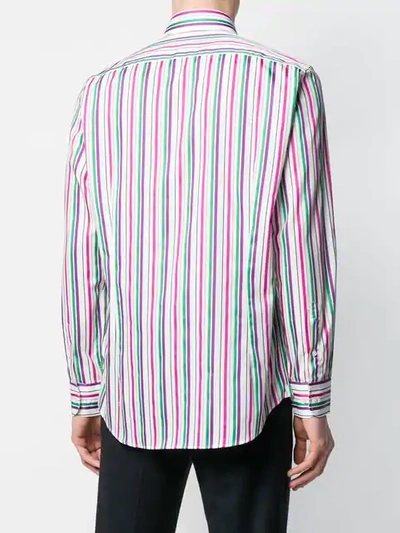 Shop Etro Striped Button Down Shirt In White