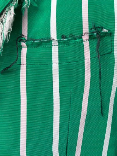 Shop Thom Browne Distressed Banker Stripe Sport Coat In Green