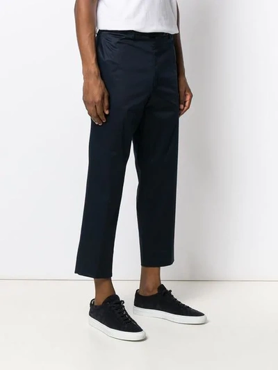 Shop Sartorial Monk Cropped Trousers In Blue