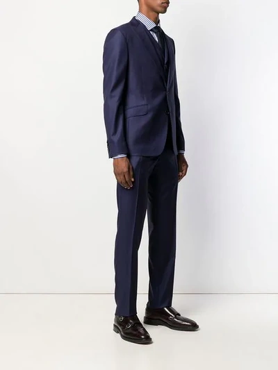 Shop Etro Three-piece Suit - Blue
