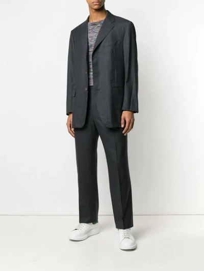 Pre-owned Burberry Pinstriped Blazer In Grey