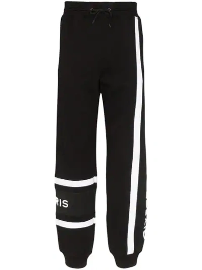 Shop Givenchy Logo Track Pants In Black ,white
