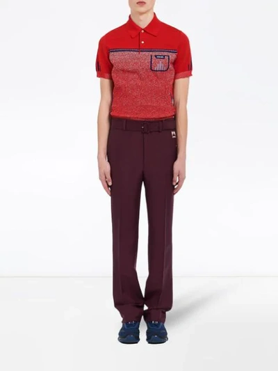 Shop Prada Bootcut Tailored Trousers In Red