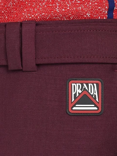 Shop Prada Bootcut Tailored Trousers In Red