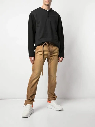 Shop Fear Of God Tie Waist Jeans In Brown