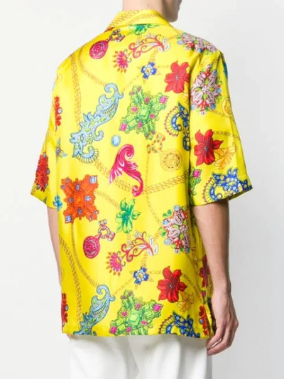 Shop Versace Baroque Print Shirt In A714 Giallo Stampa
