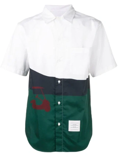 Shop Thom Browne Golf Artwork Poplin Cuban Shirt In White