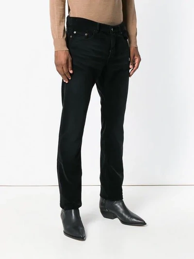 Shop Saint Laurent Slim Fit Corduroy Trousers In 1000 Black