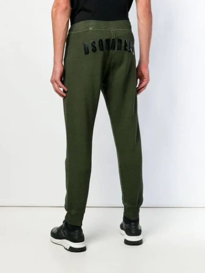 Shop Dsquared2 Rear Logo Track Pants In Green