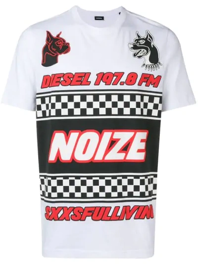 Shop Diesel Noize Print T-shirt - White