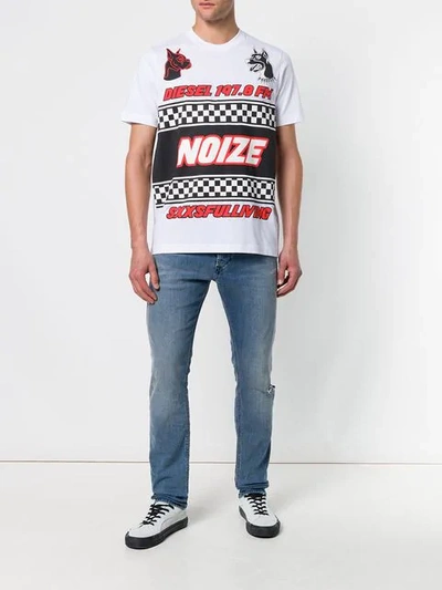 Shop Diesel Noize Print T-shirt - White