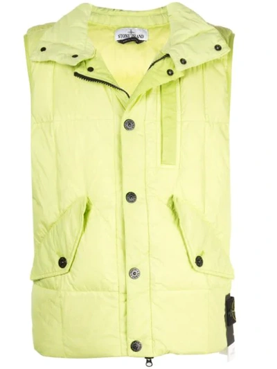 Shop Stone Island Padded Gilet In Green