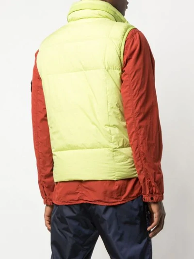 Shop Stone Island Padded Gilet In Green