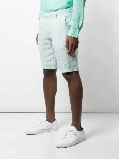 Shop Onia Micro Striped Classic Austin Shorts In Blue