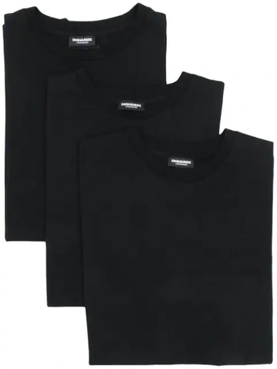 DSQUARED2 PACK OF 3 BASIC T-SHIRTS - 黑色