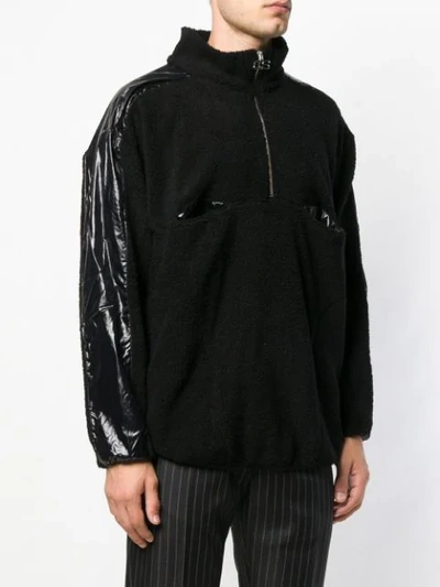 Shop Cmmn Swdn Furry Sweatshirt In Black