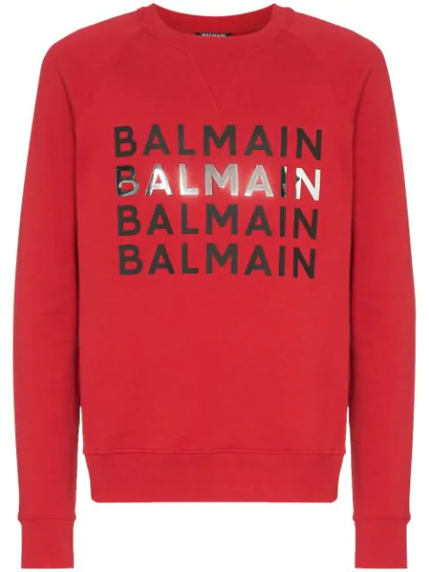 balmain logo print sweatshirt