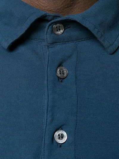 Shop Drumohr Long-sleeved Polo Shirt In Blue