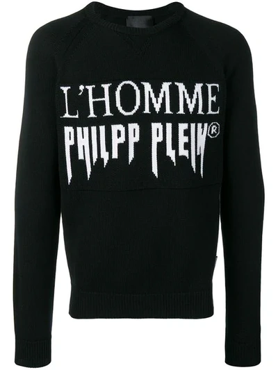 Shop Philipp Plein L'homme  Intarsia Jumper In Black