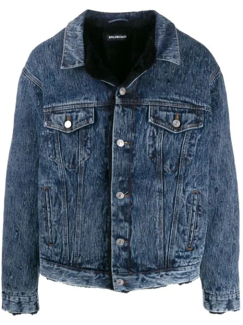 balenciaga shearling denim jacket
