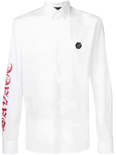 Shop Philipp Plein Skull Shirt In White