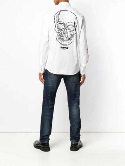 Shop Philipp Plein Skull Shirt In White