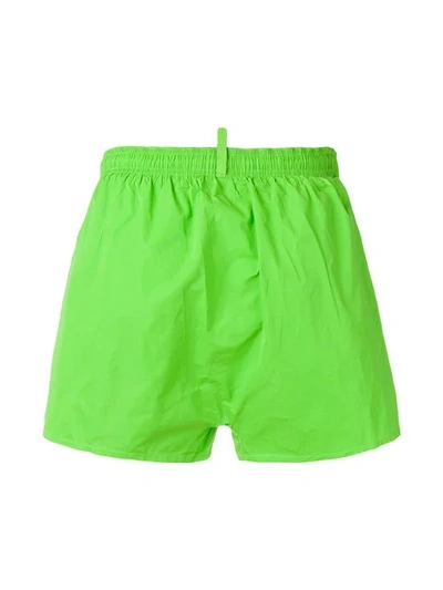 Shop Dsquared2 Side Logo Swim Shorts In Green