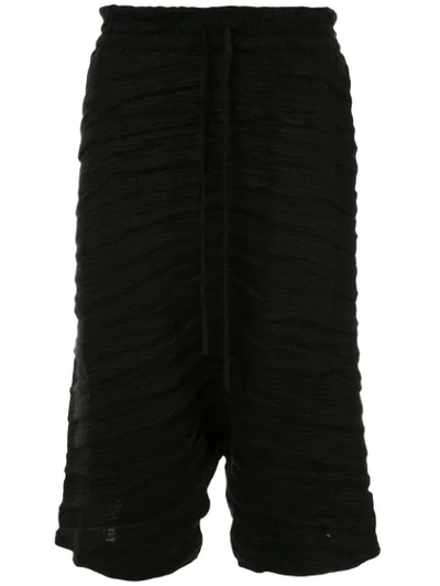 Shop Forme D'expression Cropped Ribbed Trousers In Black