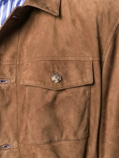 Shop Brunello Cucinelli Pocket Detail Jacket In Brown