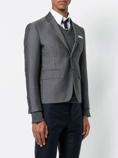 Shop Thom Browne Rwb Selvedge High-armhole Sport Coat In Grey