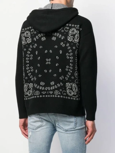 Shop Alanui Paisley-intarsia Knitted Hoodie In Black
