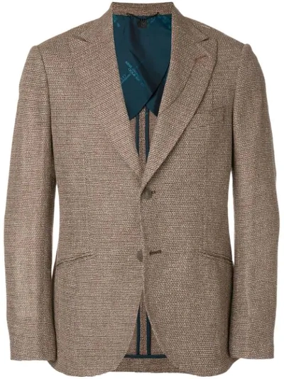 Shop Maurizio Miri Woven Textured Jacket In Brown