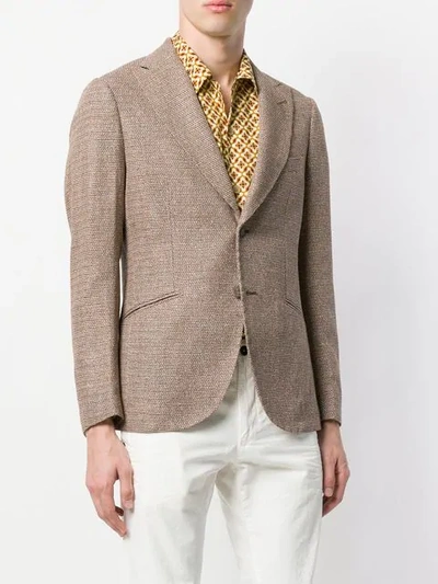 Shop Maurizio Miri Woven Textured Jacket In Brown