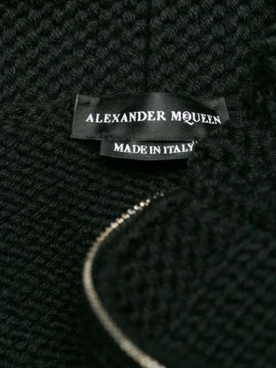 Shop Alexander Mcqueen Intarsia Chunky Knit Cardigan In Black