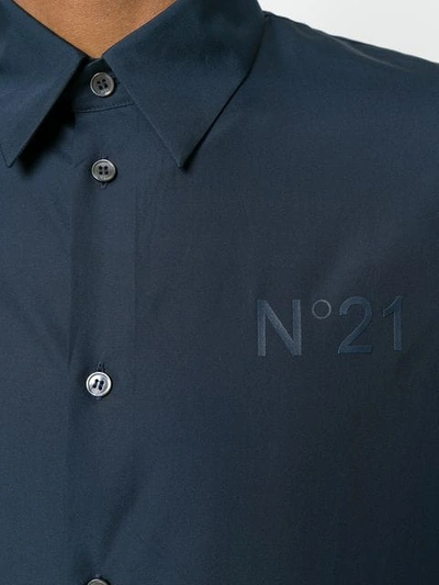 Shop N°21 Long Sleeve Branded Shirt In Blue