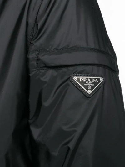 Shop Prada Shell Bomber Jacket In Black