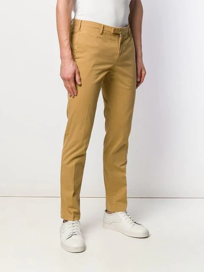 Shop Pt01 Skinny Fit Trousers In Neutrals