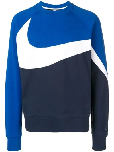 Nike French Terry Logo Sweatshirt In Blue | ModeSens