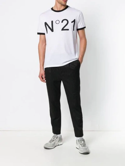 Shop N°21 Logo Print T In White