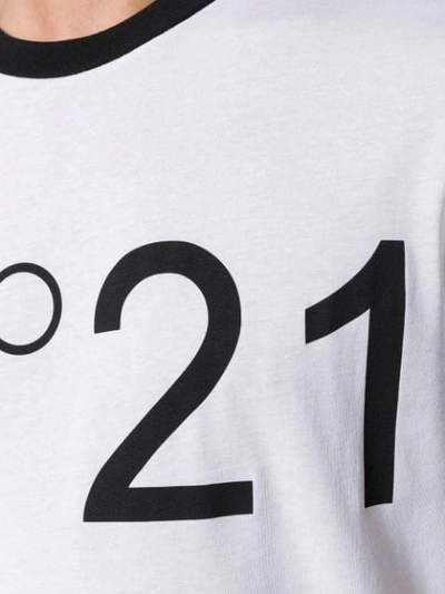 Shop N°21 Logo Print T In White