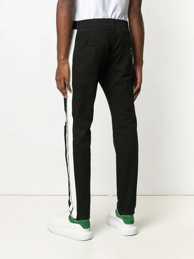Dolce & Gabbana Contrasting Side Stripes Jeans In Black