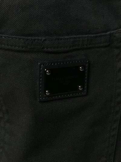 Dolce & Gabbana Contrasting Side Stripes Jeans In Black