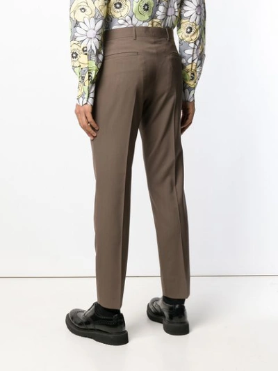 Shop Prada Classic Tailored Trousers In Brown