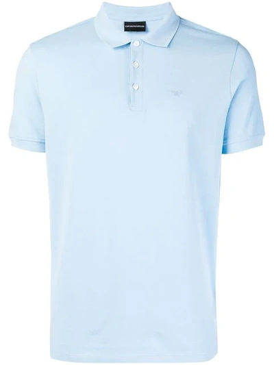 Shop Emporio Armani Classic Polo Shirt In Blue