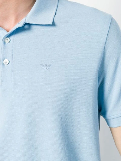 Shop Emporio Armani Classic Polo Shirt In Blue