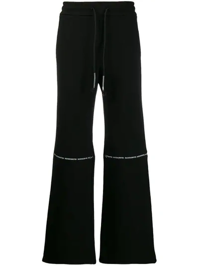 Shop Wwwm Drawstring Wide Leg Trousers In Black
