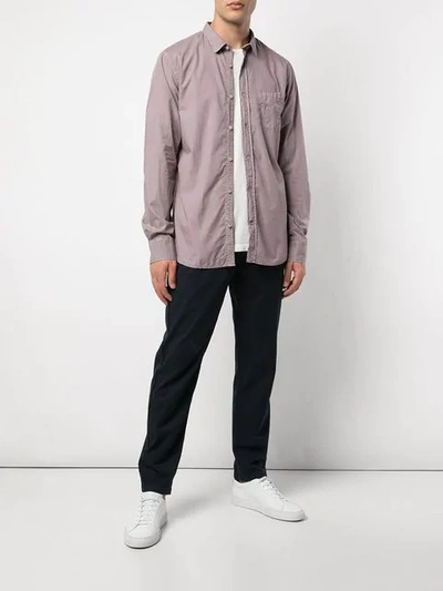 Shop Officine Generale Faded-effect Shirt In Purple