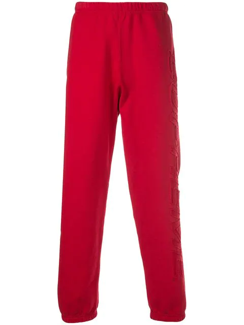 Supreme Embroidered Logo Track Pants In Red | ModeSens